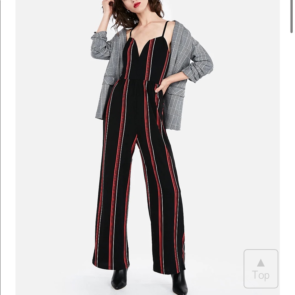 Black striped jumpsuit